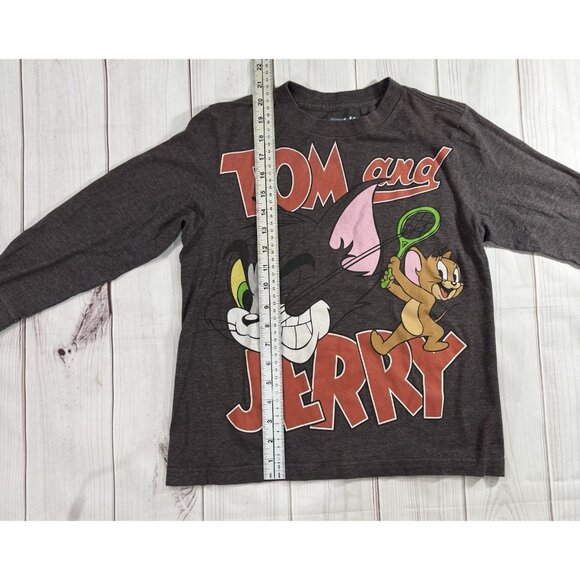 Tom & Jerry Boys Shirt Long Sleeve Brown Size M Old Navy Pullover Cartoon - Picture 4 of 7